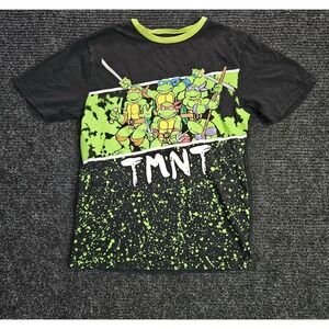 Teenage Mutant NinjaTurtles TMNT  Black Green‎ Splatter Tee Youth Medium Graphic
